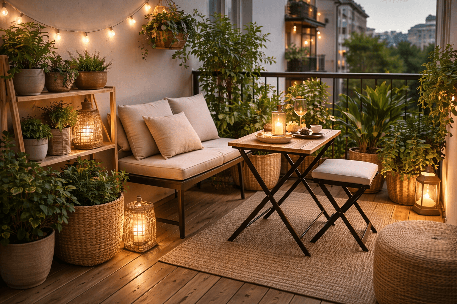 Cosas curiosas para balcones pequeños: objetos que hacen que se usen