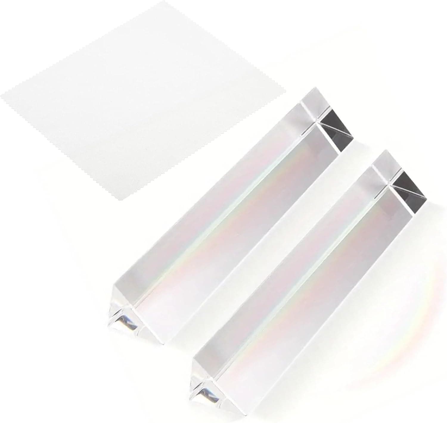 Prisma,Fotografía Refractor,Prisma Triangular,Prisma de Cristal con Paño de Microfibra,Prisma de Vidrio Óptico,2 Pcs Prisma de Fotografia,Prisma de Cristal Triangular Óptico