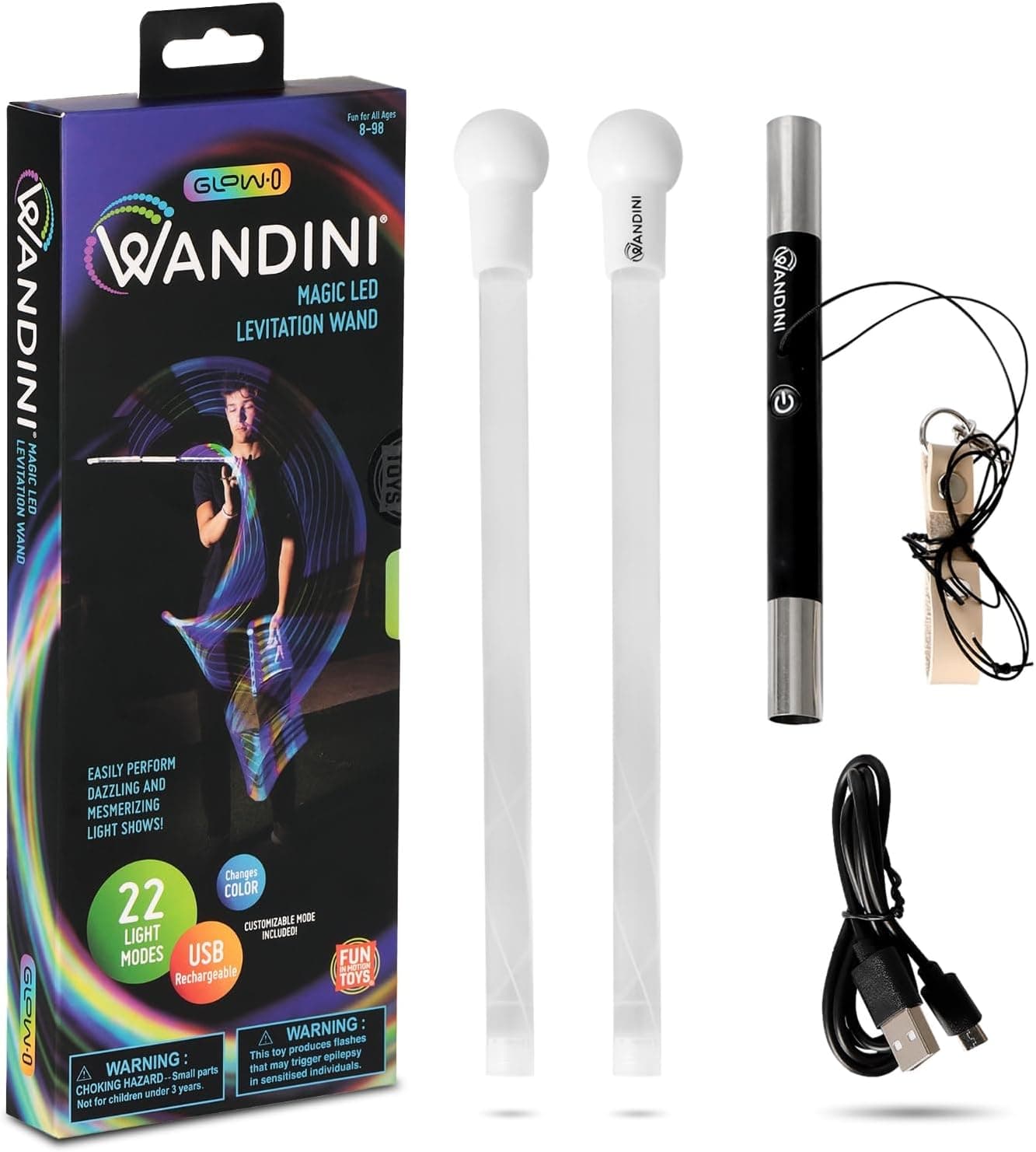 Wandini Glow.0 Varita Mágica – Varita de Levitación LED Plegable Recargable por USB