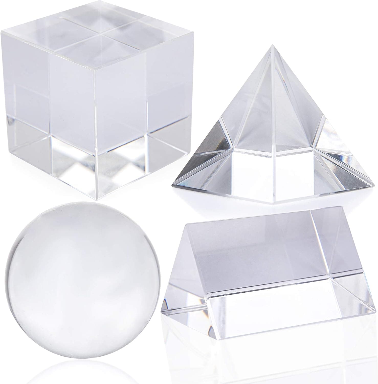 Juego de 4 prismas ópticos de cristal