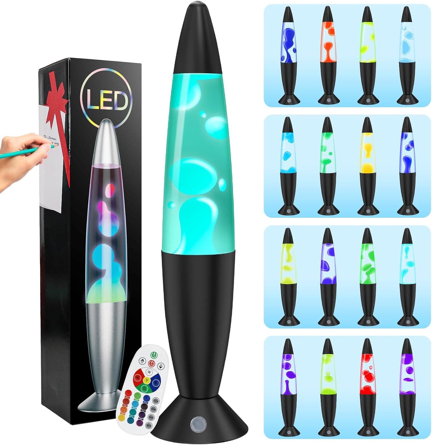 Lámpara de lava clásica multicolor