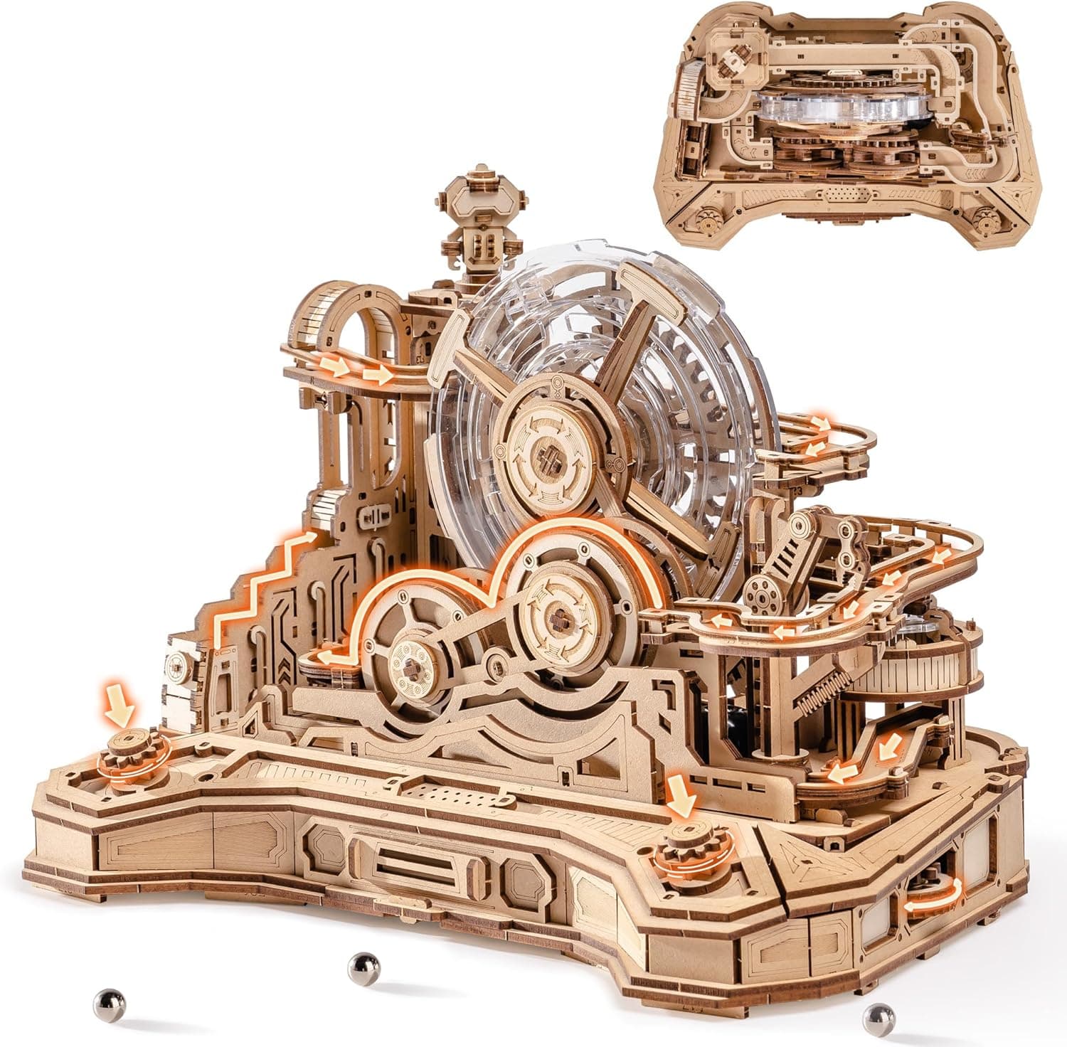 Puzzle 3D de madera con mecanismo