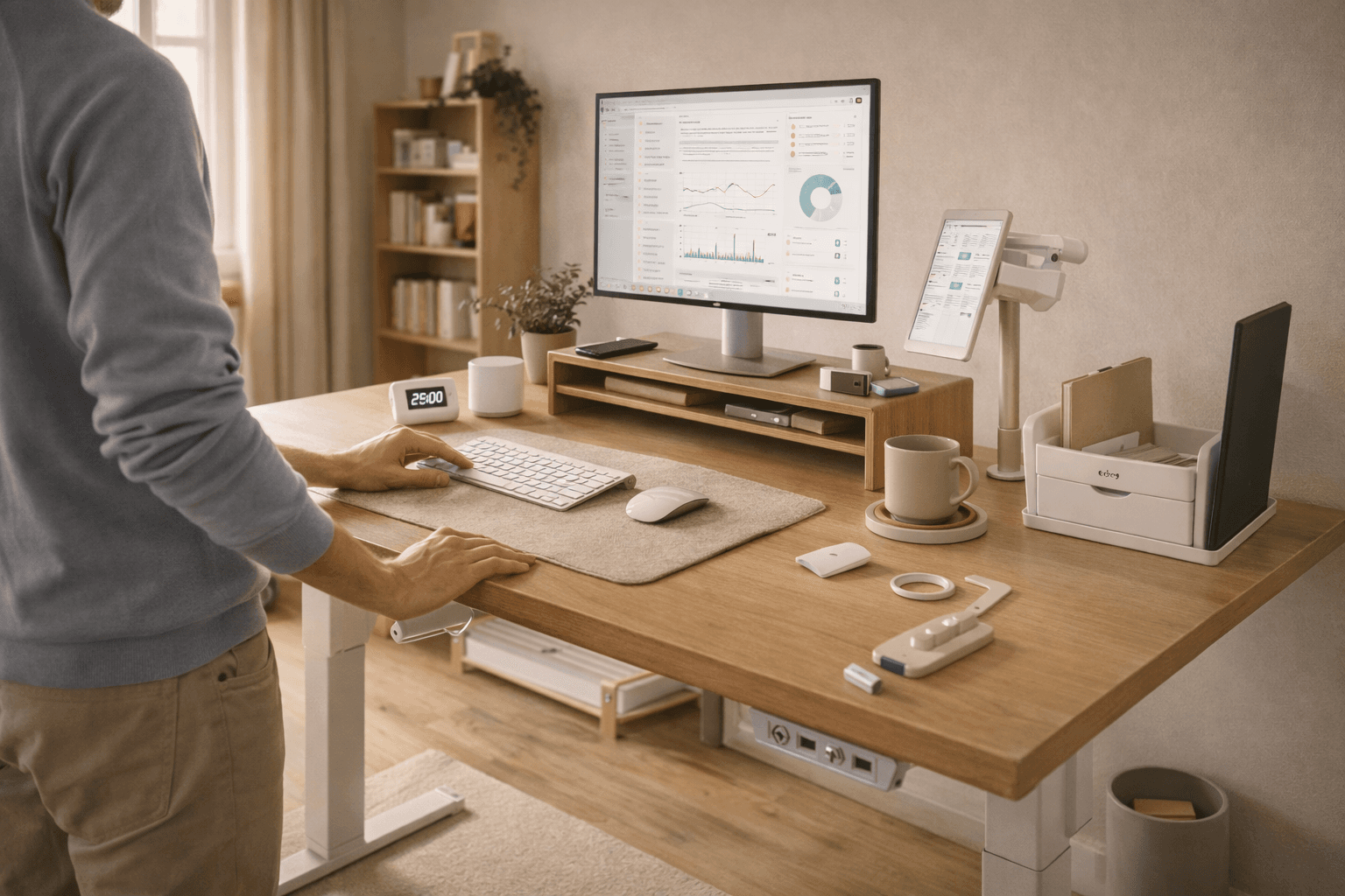 Cosas curiosas para trabajar de pie en casa: ajustes comprables sin reformar